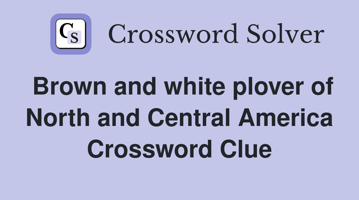Brown and white plover of North and Central America - Crossword Clue ...